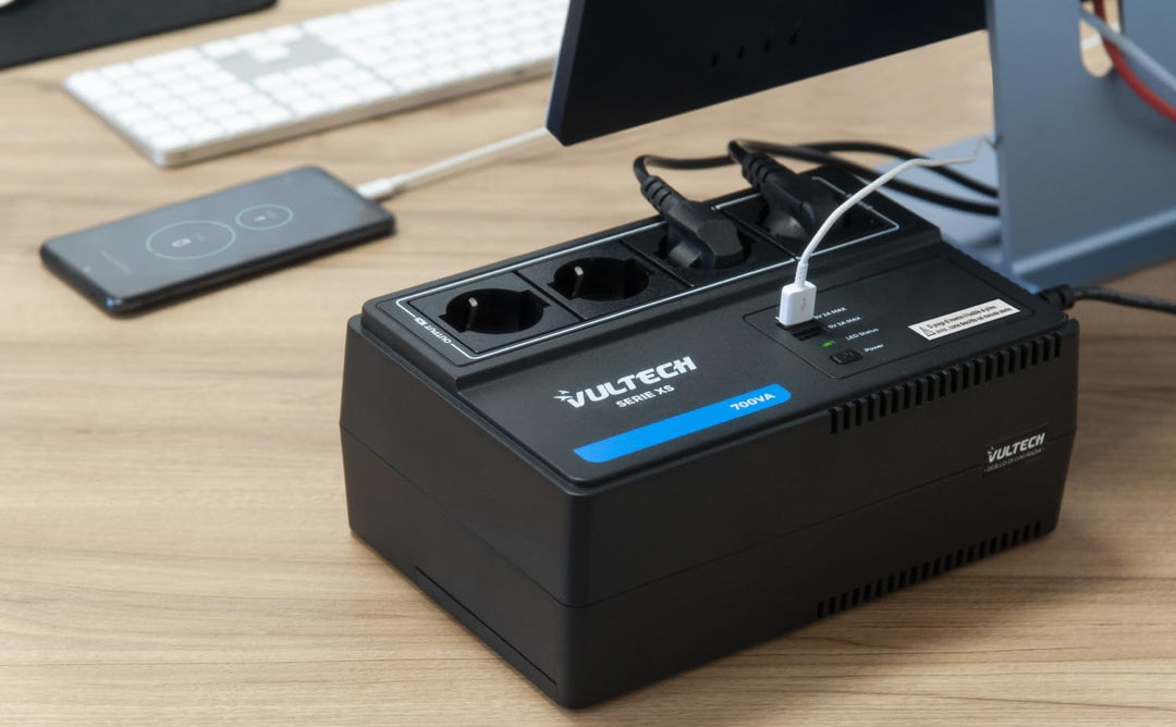 VulTech UPS700VA-XS UPS Steckdosenleiste 700VA/390WA, unterbrechungsfreie Stromversorgung, Line-Inte