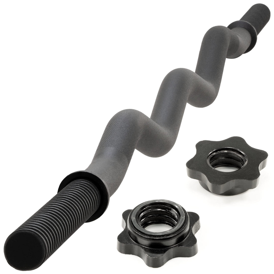 MAXXIVA Curlstange 120 cm Krafttraining Zugstange schwarz Sternverschluss Workout Bodybuilding Fitne