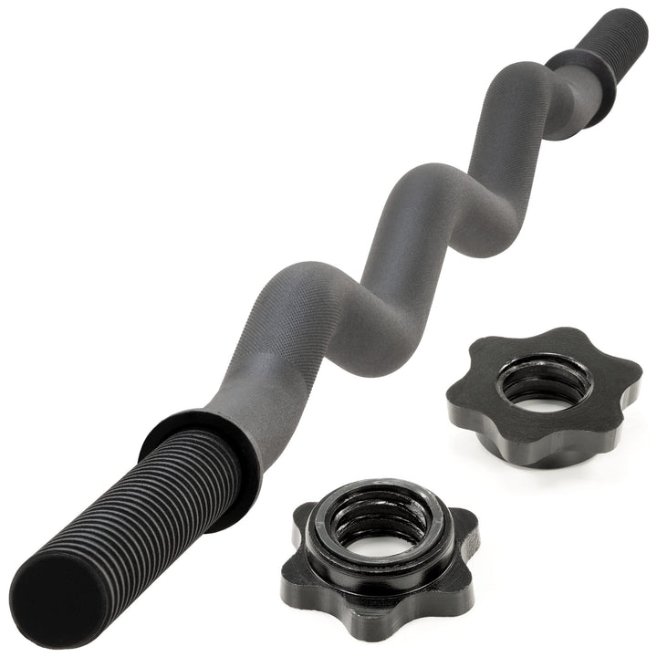 MAXXIVA Curlstange 120 cm Krafttraining Zugstange schwarz Sternverschluss Workout Bodybuilding Fitne