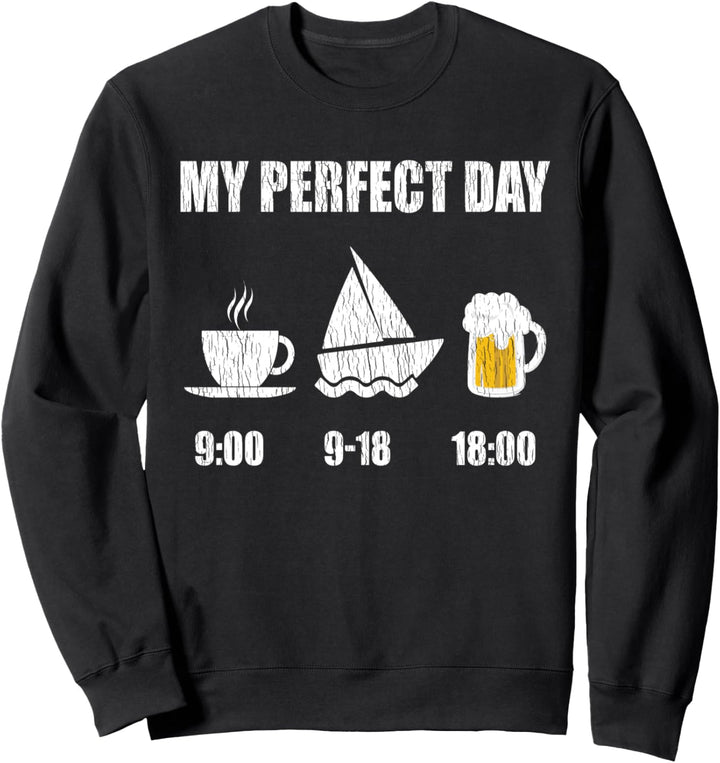 Vintage Kaffee Bier Segelboot Fischer Kapitän Seemann Sweatshirt