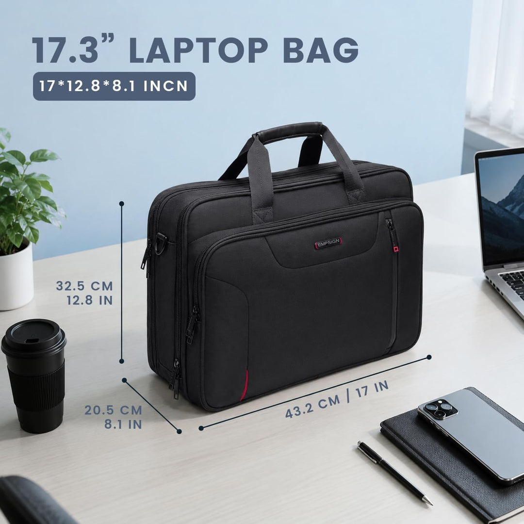 EMPSIGN Laptoptasche Laptop Aktentasche Schwarz/Rot, Schwarz/Rot