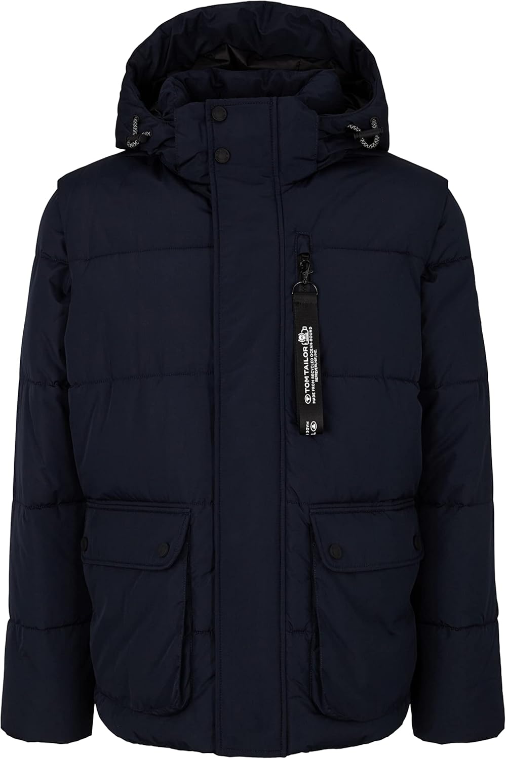 TOM TAILOR Herren puffer jacket with hood S 10668 - Sky Captain Blue, S 10668 - Sky Captain Blue