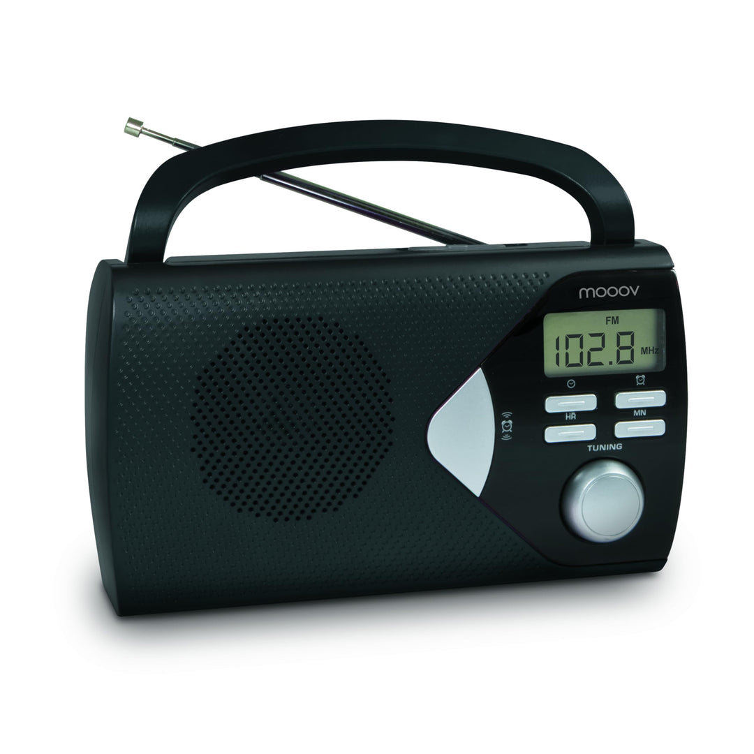 Metronic 477205 Tragbares Radio mit Griff mit Batteriebetrieb On-Screen-Display, Schwarz, Schwarz