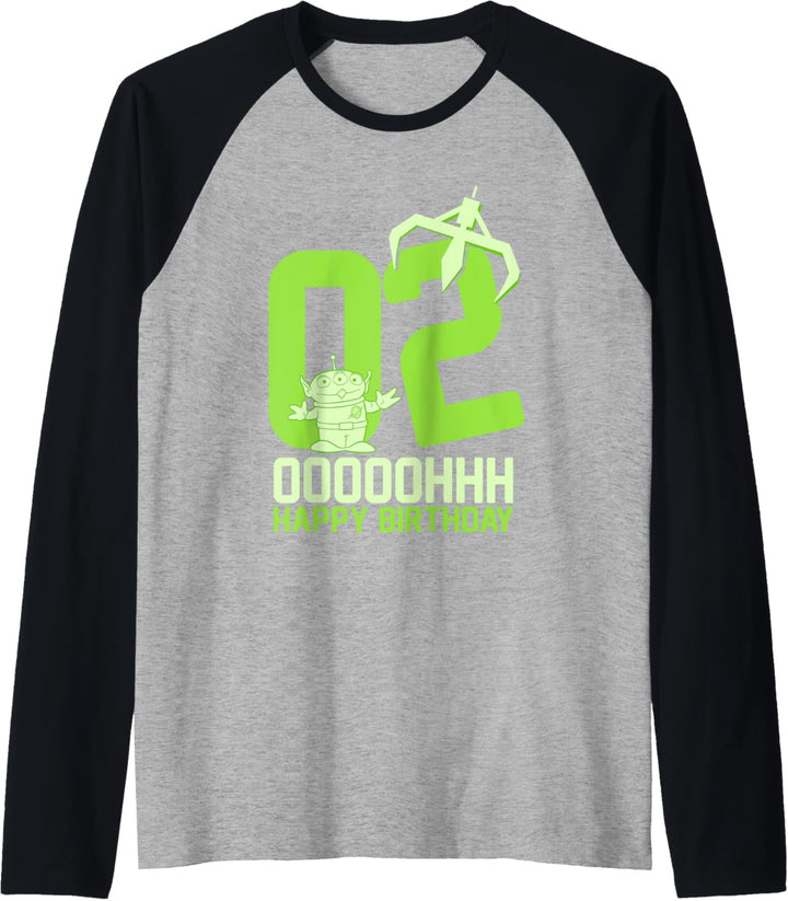 Disney Pixar Toy Story Aliens OOOOH Happy 2nd Birthday Raglan