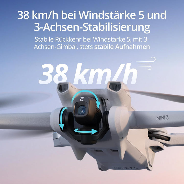 DJI Mini 3 Fly More Combo (DJI RC) – Leichte und faltbare Mini-Kameradrohne mit 4K HDR-Video, 3 Batt