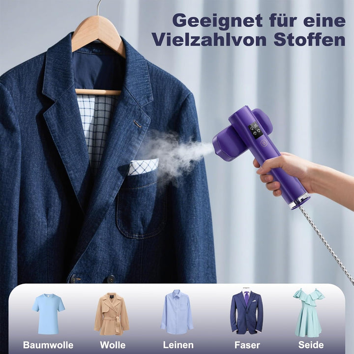 Steamer Dampfglätter 1200 W, 100–240 V Dual-Spannung-Reisebügeleisen, 15S Schnellaufheizung, 2-in-1-