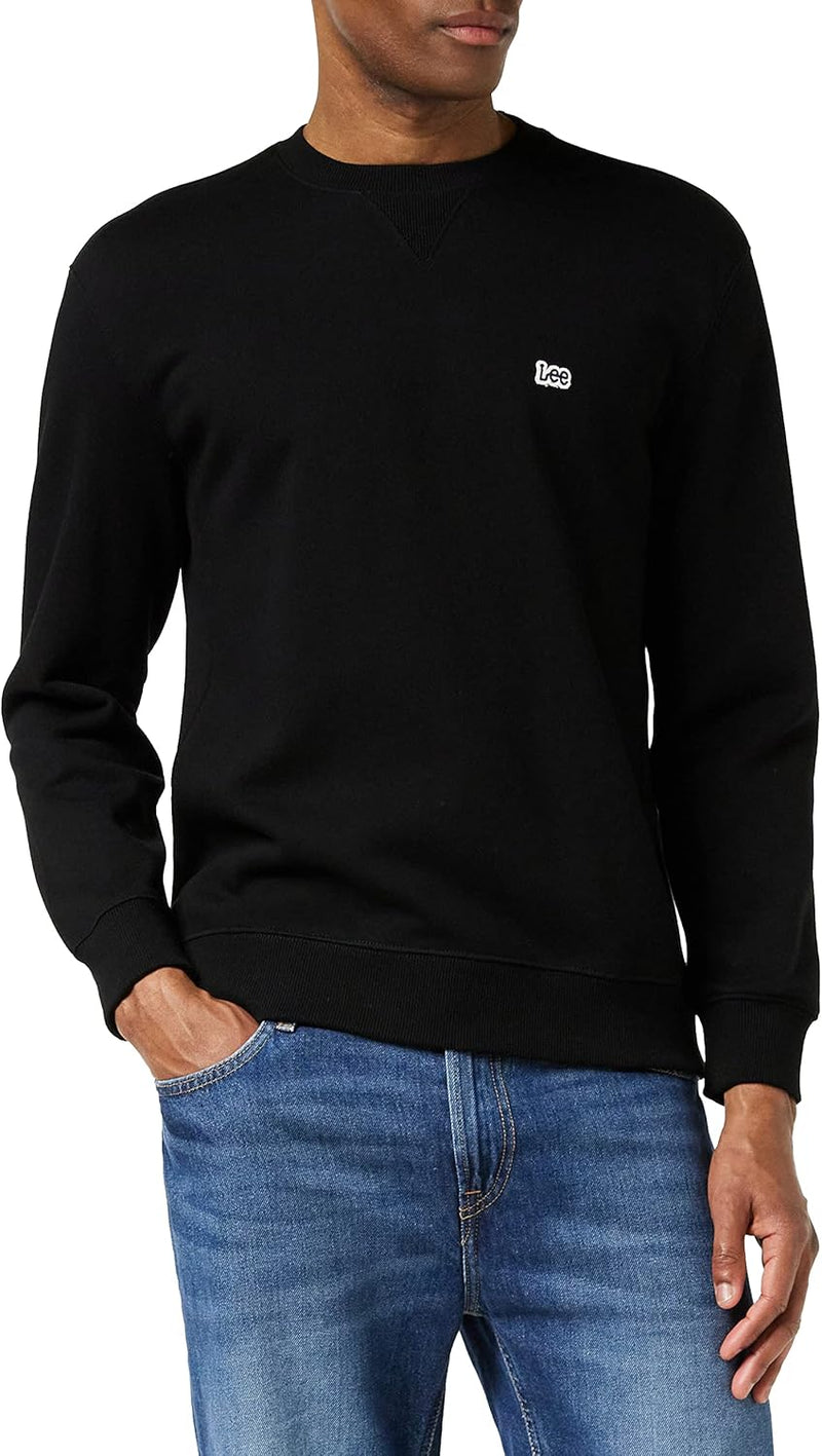 Lee Herren Plain Crew SWS Sweatshirt M Schwarz, M Schwarz