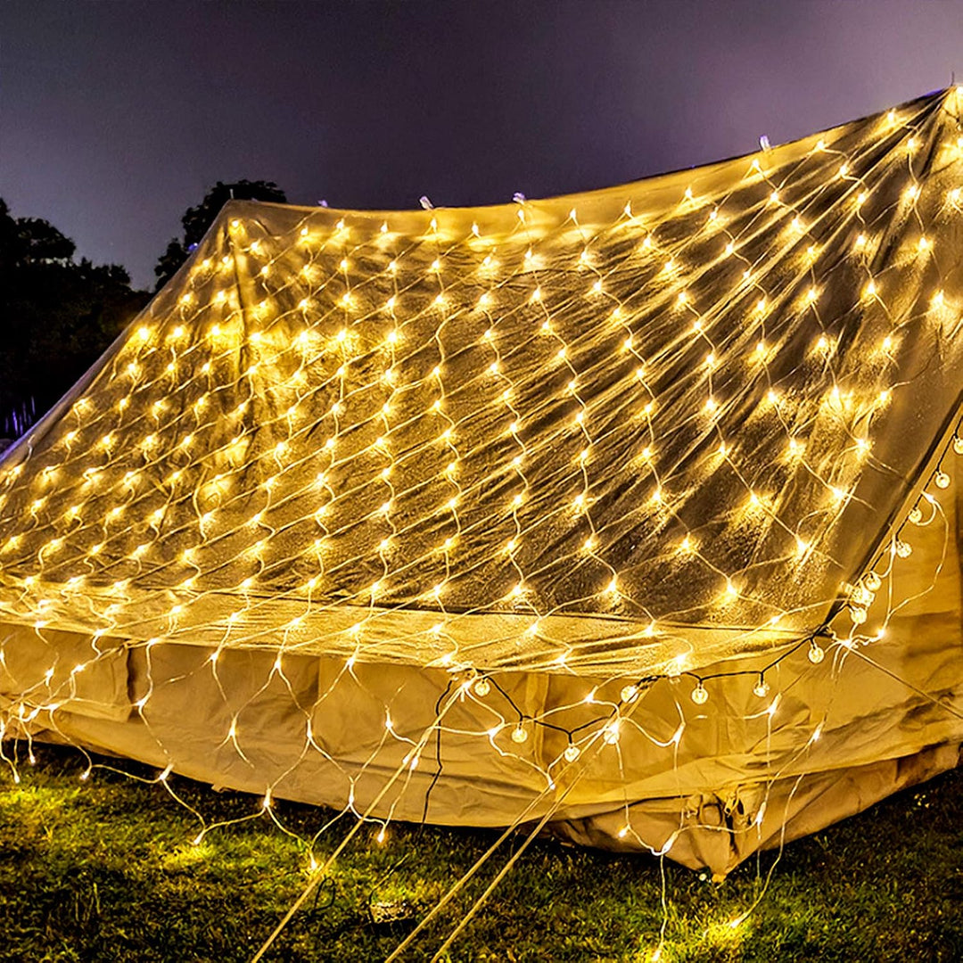 HENGMEI LED Lichternetz Lichterkettennetz Aussen und Innen 3x2m Lichterkette Netz mit stecker, 8 Mod