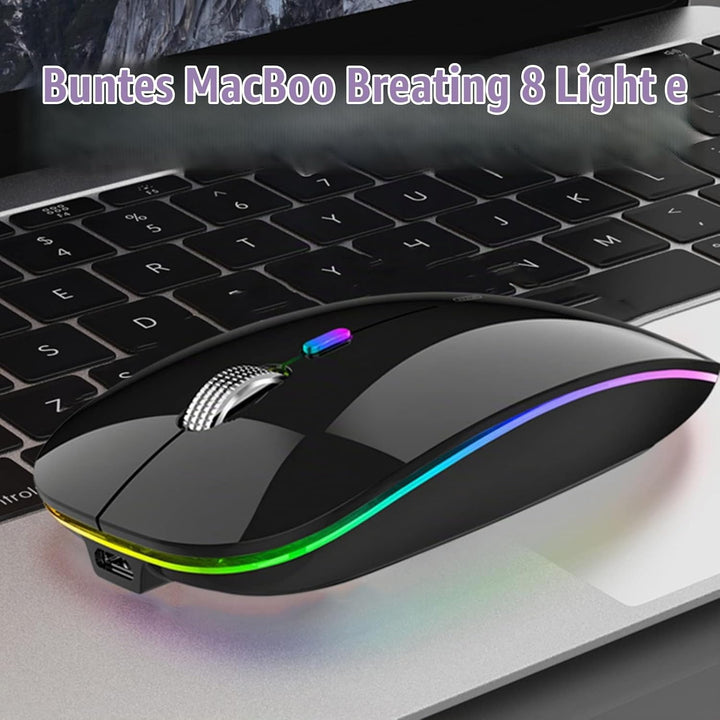 Uiosmuph G12 Maus Kabellos, LED 2.4G Leise Funkmaus Wiederaufladbar Wireless Mousemit Nano-USB-Empfä