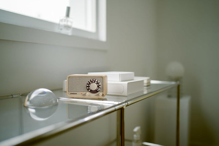 SANGEAN WR-8 – Tragbares Vintage Radio mit Bluetooth Lautsprecher, FM-Empfang, integriertem Akku, Ec