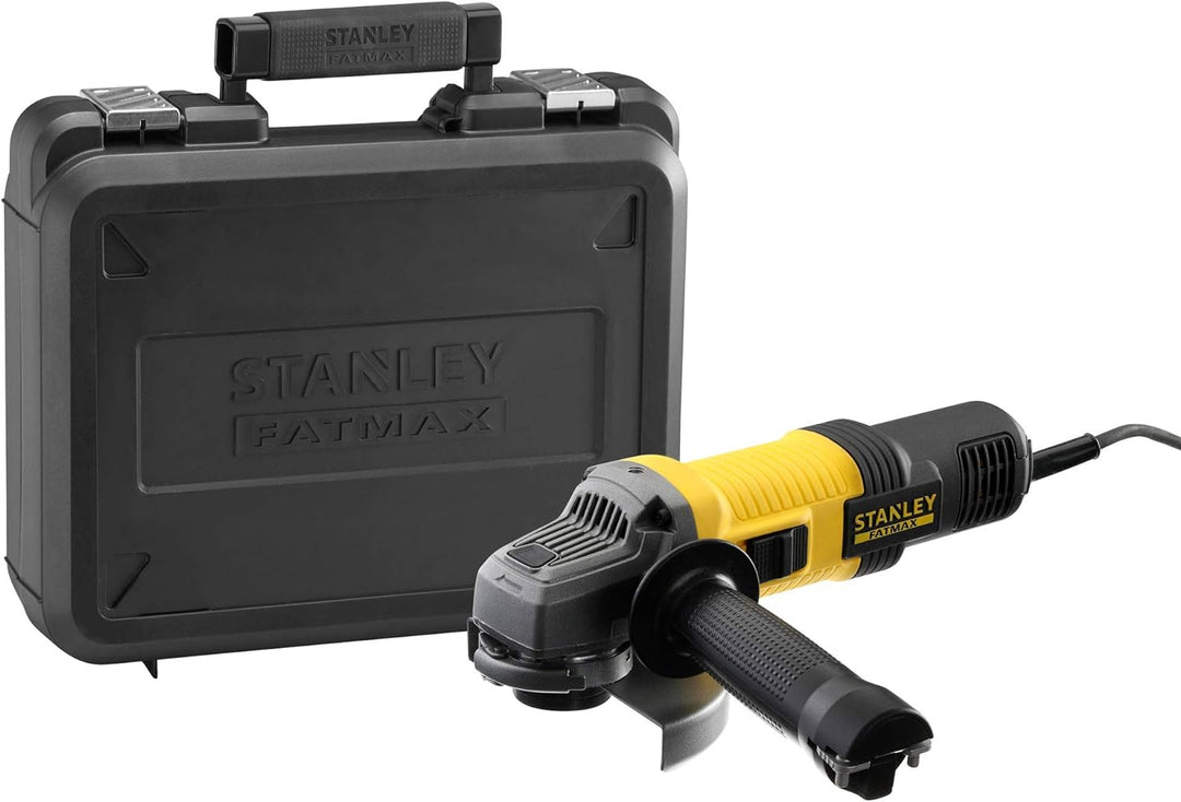 Stanley FatMax Winkelschleifer FMEG220K (850 Watt, 125 mm Scheibendurchmesser, M14 Spindelgewinde, f