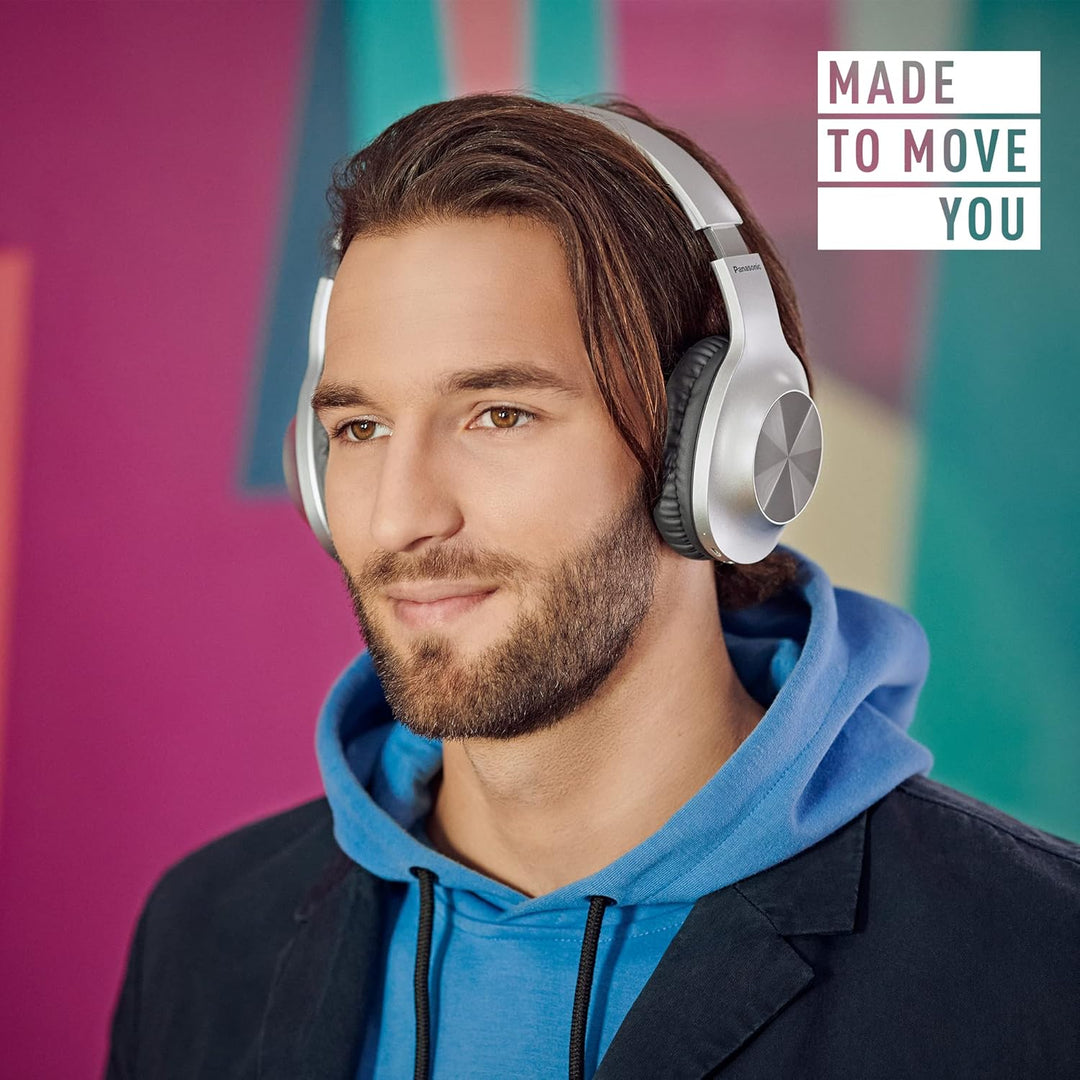Panasonic RB-HX220BDES Kabellose Over-Ear-Kopfhörer - Ergonomische Passform, Extra Bass, 23 Stunden