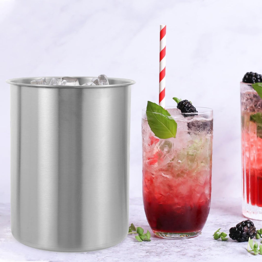 Cabilock Edelstahl Eiswürfelbehälter Eiskühlkübel Für Bar Aufbewahrungshalter Für Wein Und Bier Glat