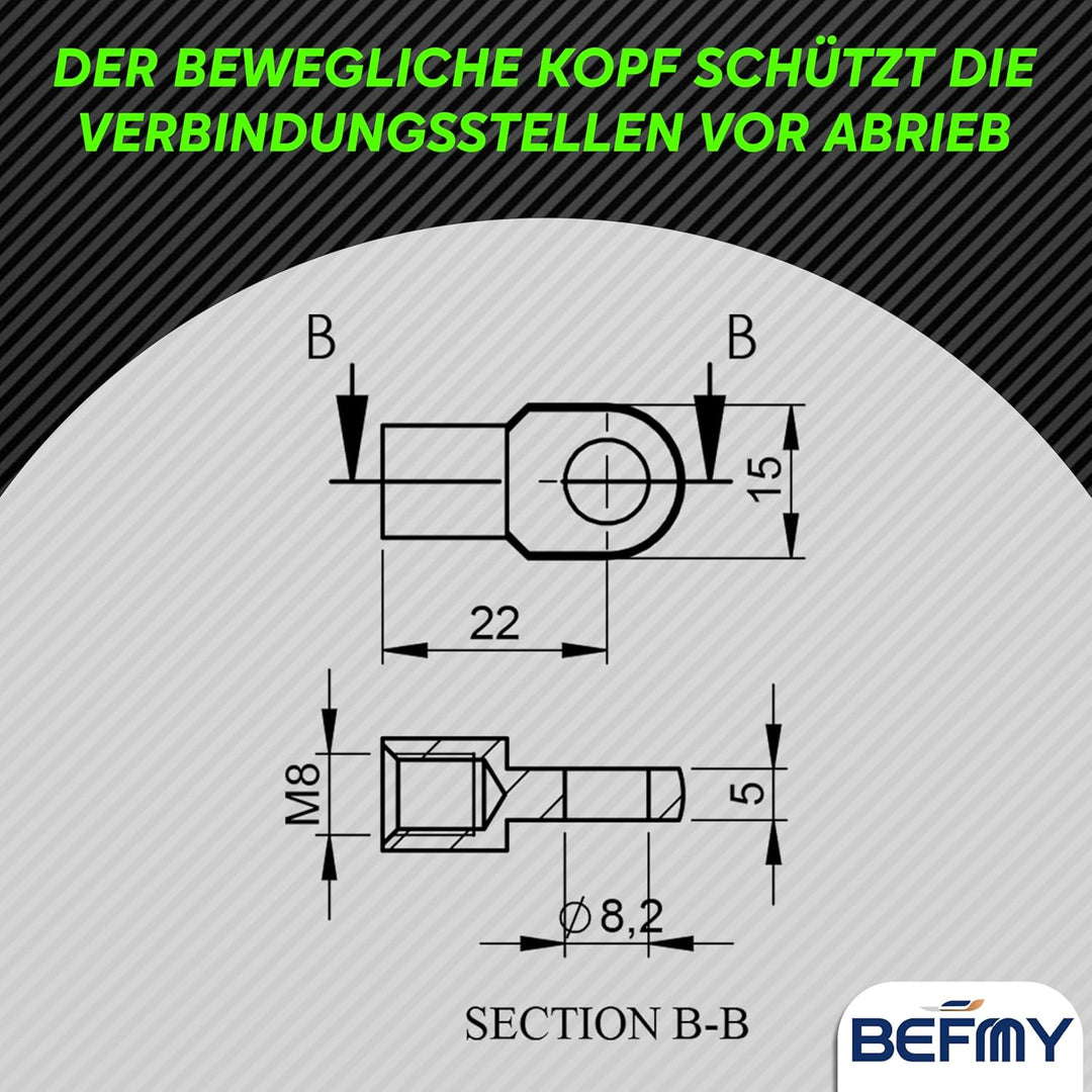 Gasdruckfeder Schwarz 250-900mm | Universal Gasdruckdämpfer 200N-900N | Robuste Konstruktion mit Öse