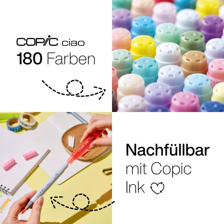 COPIC Ciao Marker Set 5+1 Portrait colours 2, Blisterpackung mit 5 Markern + 1 Multiliner 0,3 mm, fü