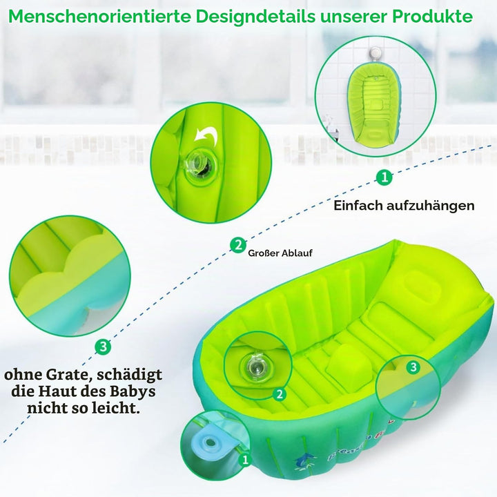 YAAVAAW Aufblasbare Baby Badewanne,Tragbare aufblasbare Badewanne,Anti-Rutsch Pool faltbar Reise-Bad