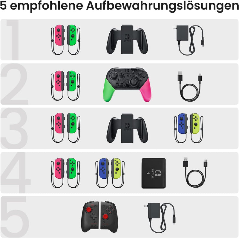 tomtoc Tasche Case für Nintendo Switch / Switch OLED Modell, Hard Tragetasche für Switch Konsole, 24