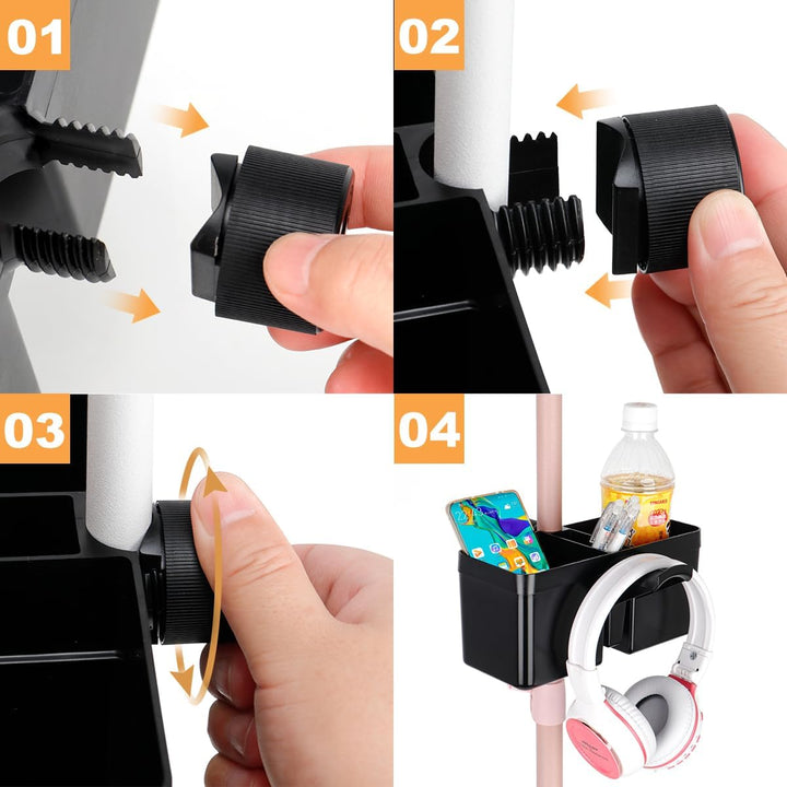 Koolehaoda Mikrofonständer Dual Getränkehalter mit Headset-Aufhänger – Universalklemme | Getränkehal