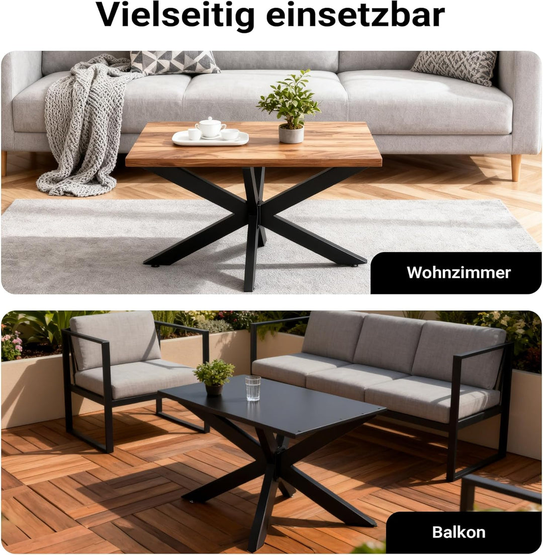 Tischkufen Tischgestell aus Stahl 43x58x98cm Spidergestell in Schwarz Tischbeine mit Spider-Profil,
