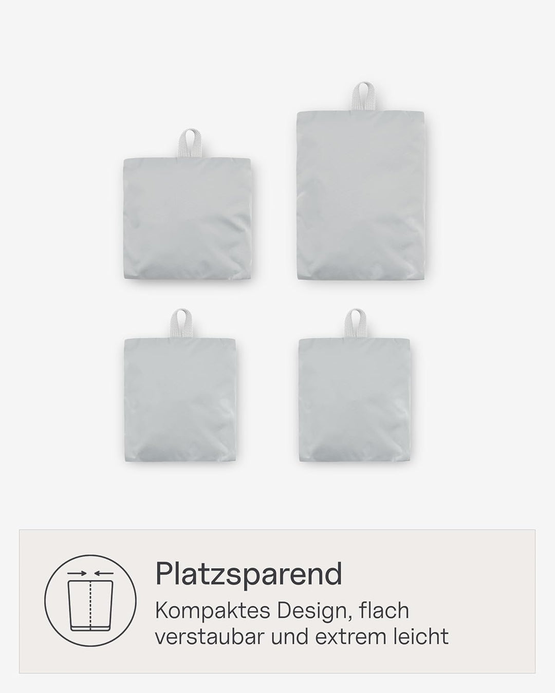 Kapten & Son Packing Cubes Set Small All Black Koffer Organizer 4er Set | 4er Set Packwürfel für Han