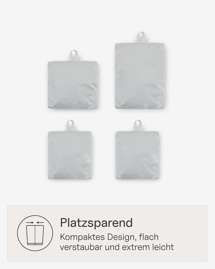 Kapten & Son Packing Cubes Set Small All Black Koffer Organizer 4er Set | 4er Set Packwürfel für Han