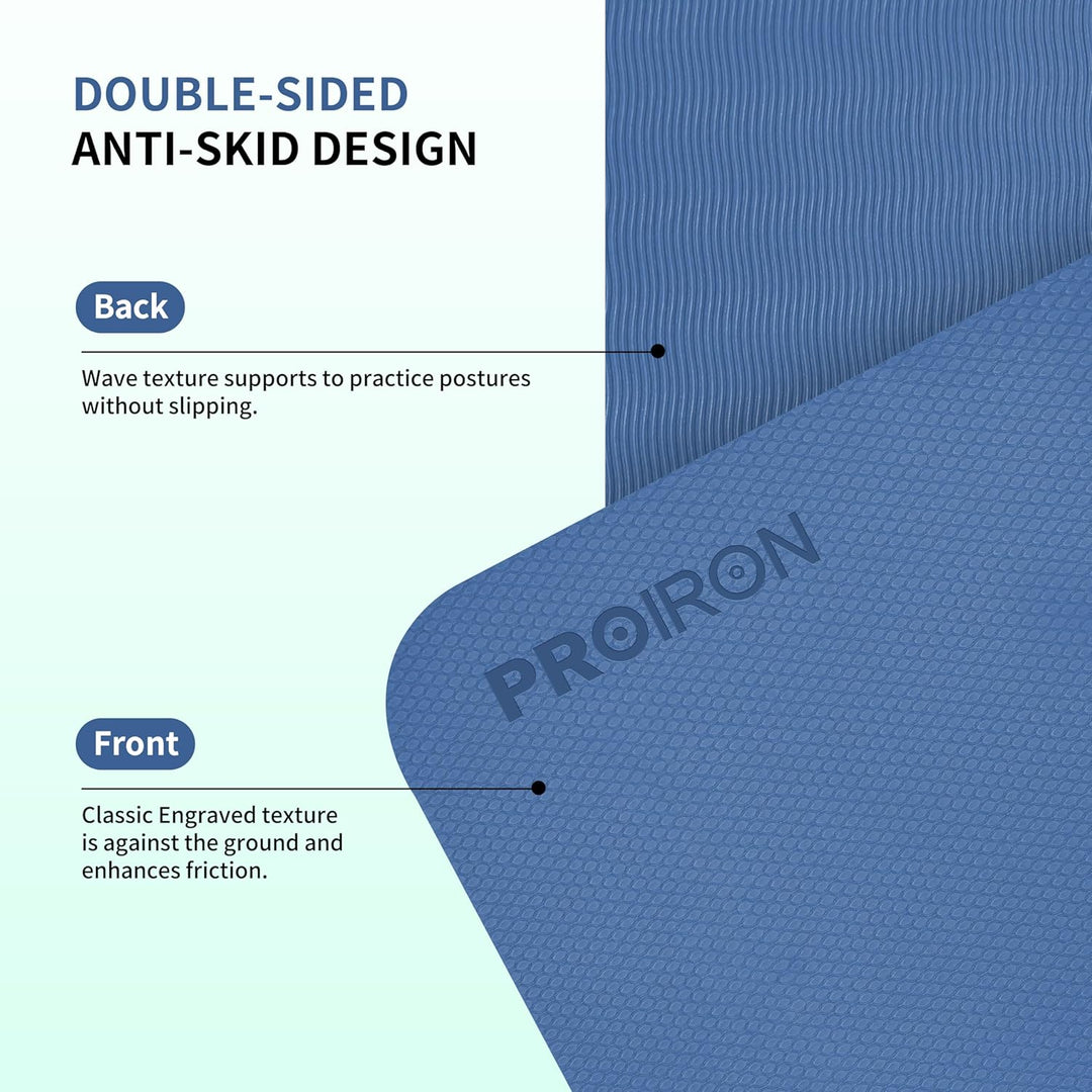 PROIRON Yogamatte Faltbar TPE, Reise Yogamatte rutschfest &amp; leicht 183cm x 61cm x 6mm, Gymnastikmatt