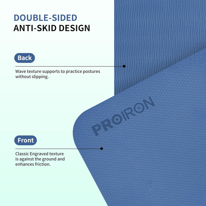 PROIRON Yogamatte Faltbar TPE, Reise Yogamatte rutschfest &amp; leicht 183cm x 61cm x 6mm, Gymnastikmatt
