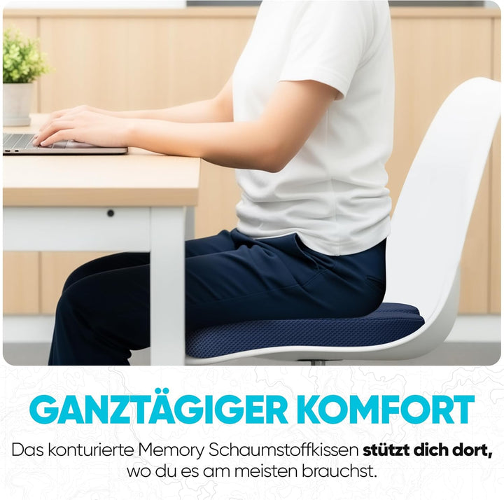 FORTEM Sitzkissen Orthopädisch für Bürostuhl - Sitzkissen Auto und Schreibtischstuhl Steissbeinkisse