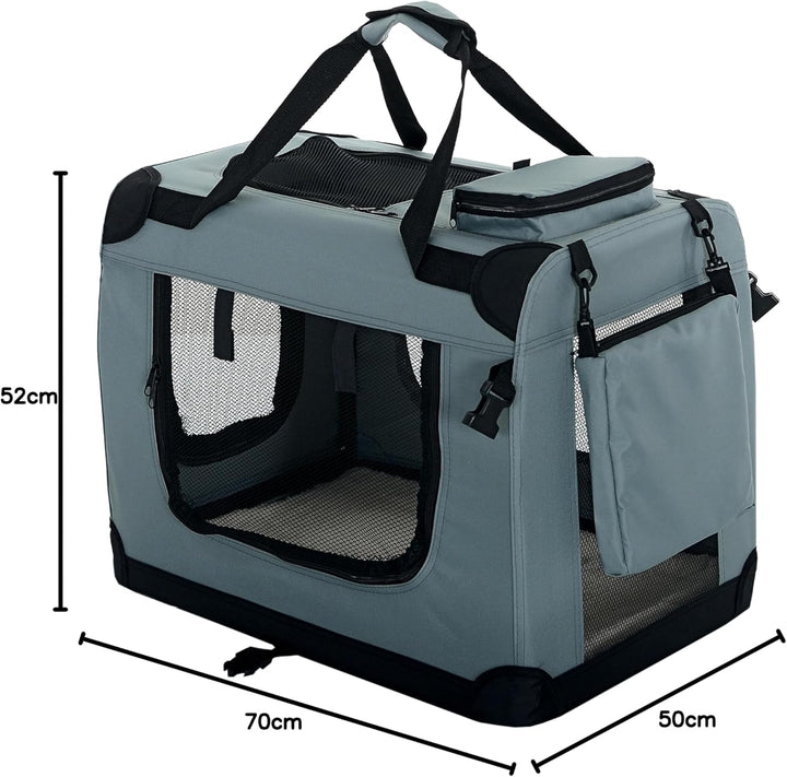 PET VIOLET Hundetransportbox Hundebox Faltbar Auto Transporttasche Hunde Katzen Tragetasche 70x52x50