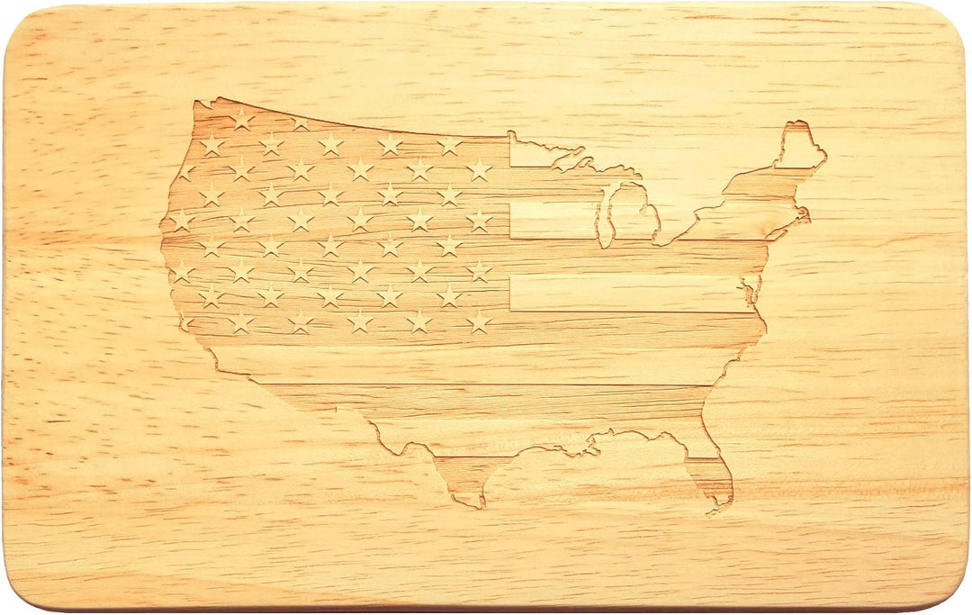 Frühstücksbrettchen USA Brotbrett Gravur Flagge Sternenbanner
