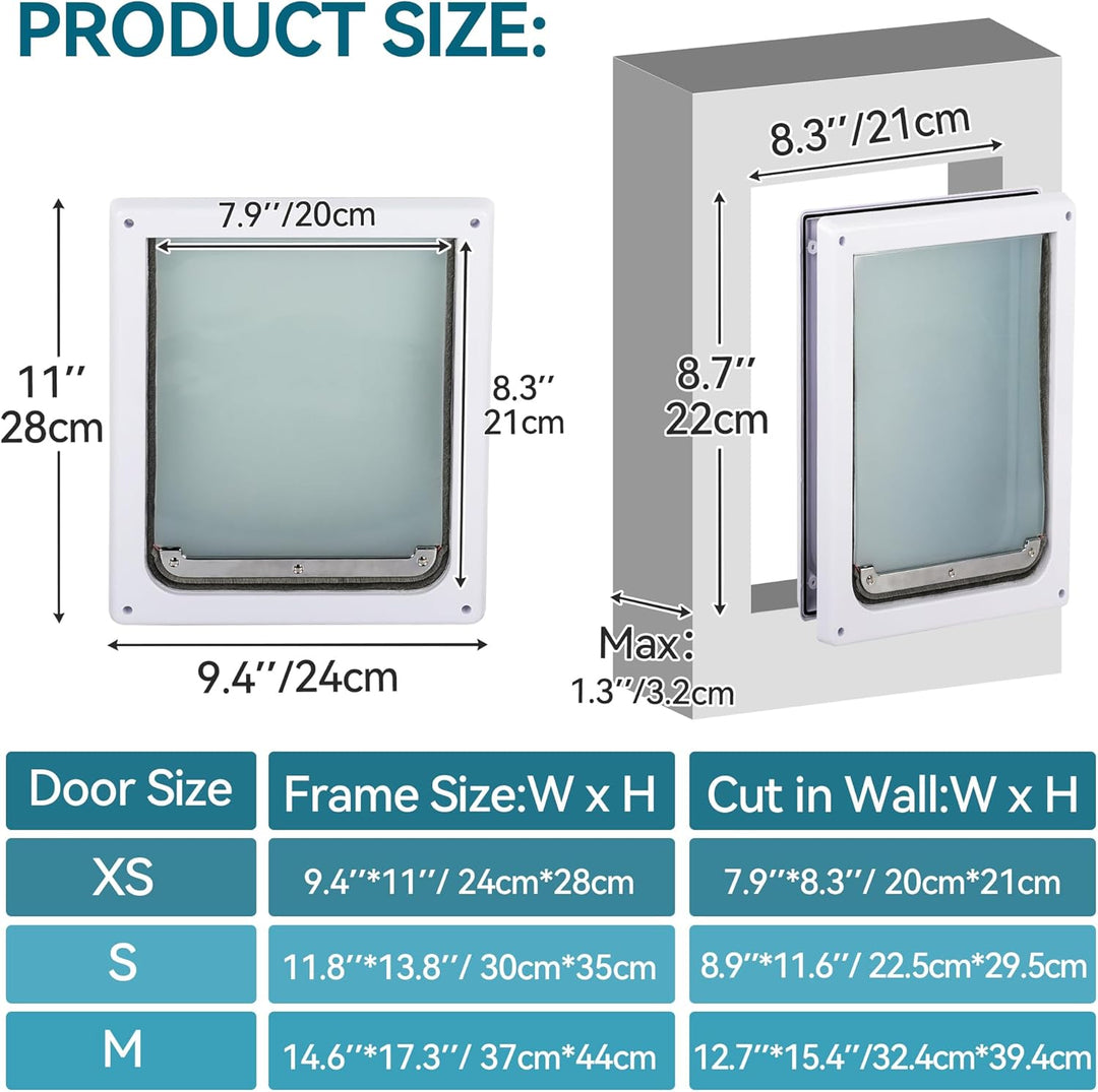 PAWISE 2-Wege-Hundeklappe, Verriegelbare Hunde und Katzenklappe mit sicherer Metallabdeckung & Flexi
