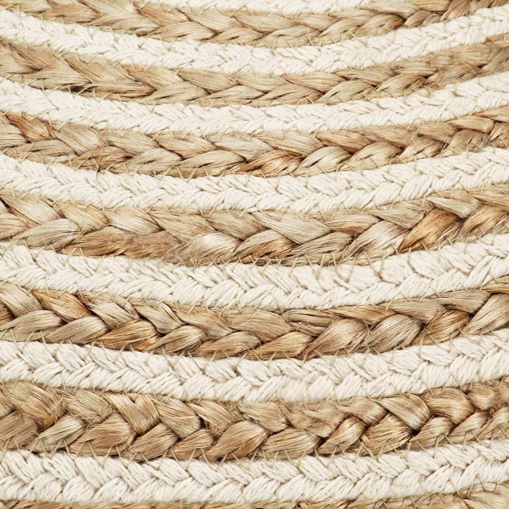 TEWTX7 Hand gestrickter Puff, Ottoman für Wohnzimmer und Schlafzimmer, Flechtoptik, Couch Hocker, Si