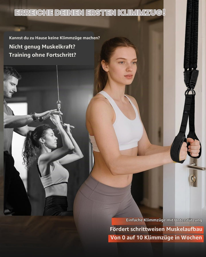 Abahub Trizeps Band Set mit Türanker Verstellbar Tricep Pull Down Fitnessband für Zuhause, Armtraini
