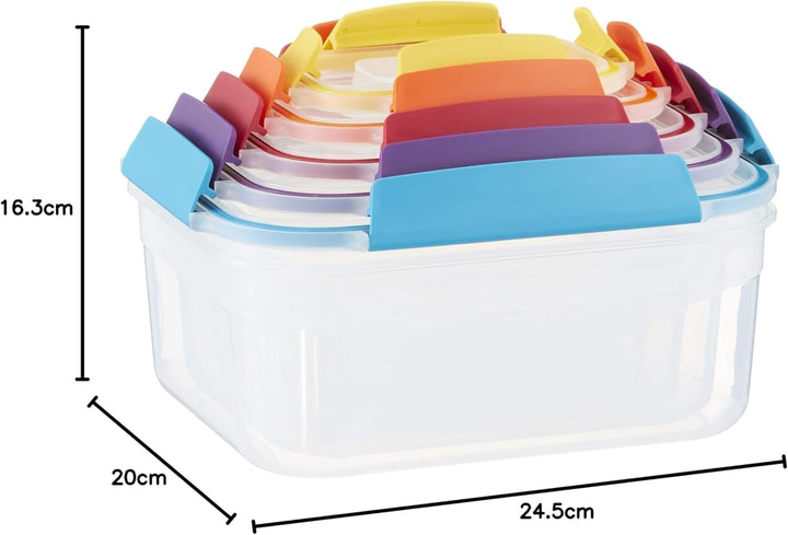 Joseph Joseph Nest Lock, 5 Stück Kunststoff Küche Lebensmittel Lagerung aufbewahrungsbox mit Deckel,