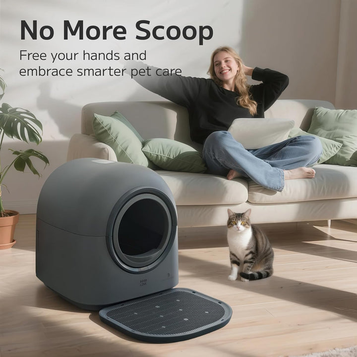HHOLOVE Katzenklo Selbstreinigend Automatisch, Elektrische Katzentoilette mit App, Geruchskontrolle,