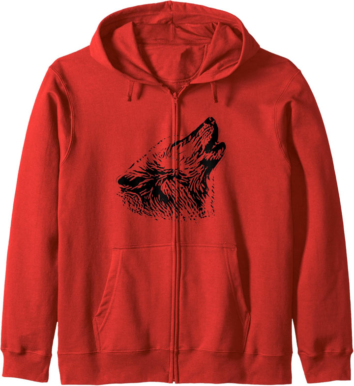 Wolf Motiv Mond Wölfe Kapuzenjacke