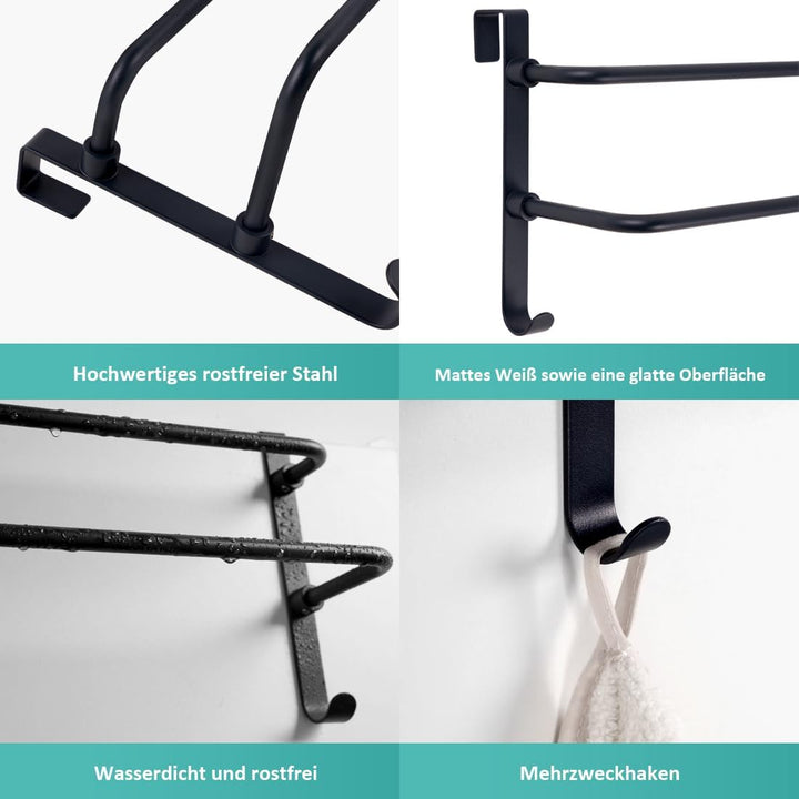 EMKE Handtuchhalter ohne Bohren, Edelstahl Handtuchhalter für Badheizkörper Handtuchtrockner mit Hak