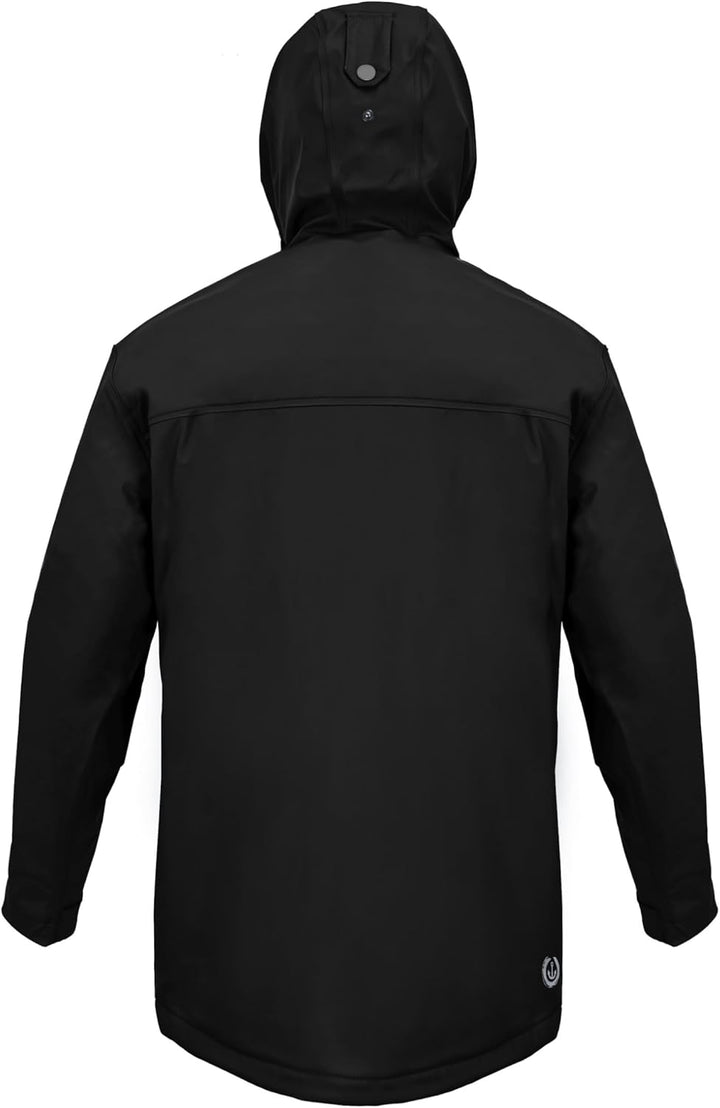MADSea Herren Regenjacke Friesennerz warm mit Fleece gefüttert 4XL Schwarz, 4XL Schwarz
