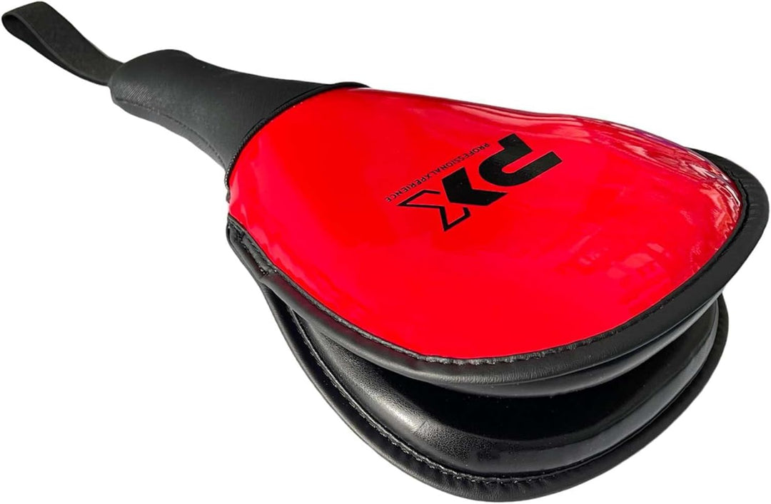 PX Taekwondo Mitt Power - Handpratze mit Schlaufe - Doppel Mitt rot - TKD, Kickboxen, Kampfsport Tra