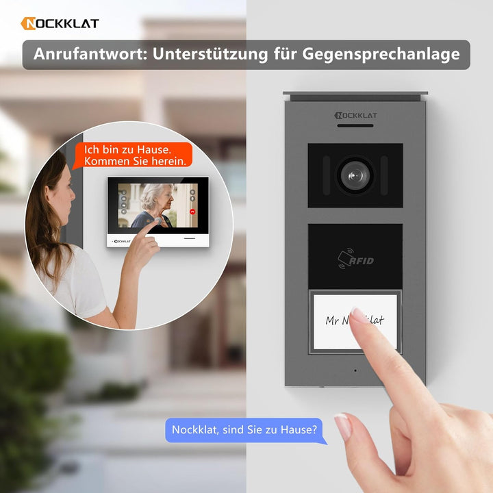 WLAN 2 draht Video-türsprechanlage mit Kamera IP65, 1080p HD, 7 Zoll Touchscreen, Entriegelung famil