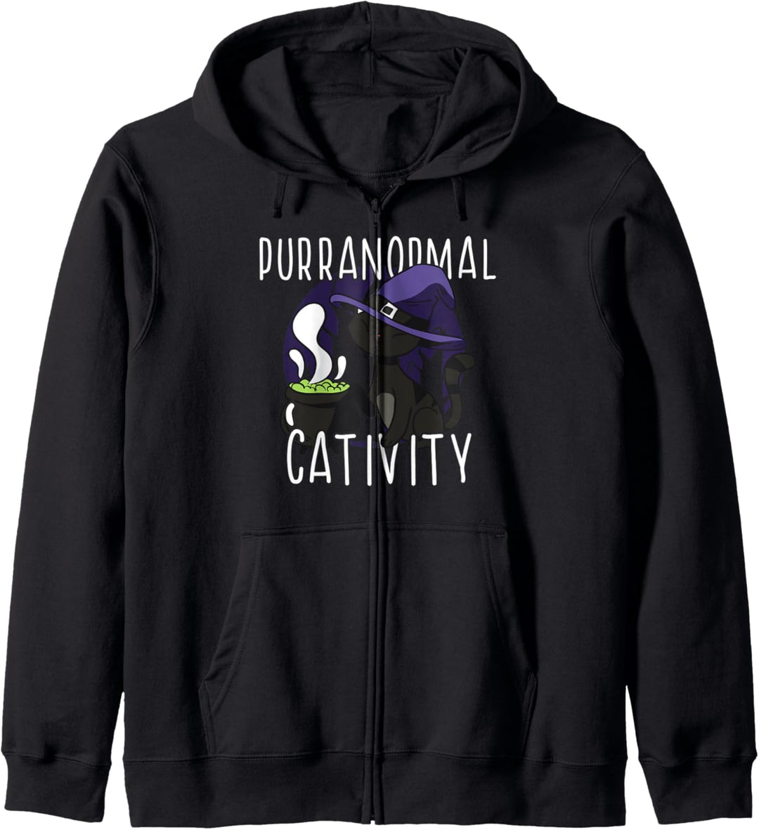 PurRANORMAL CATIVITY Paranormal Halloween Hexe Katze Meme Kapuzenjacke