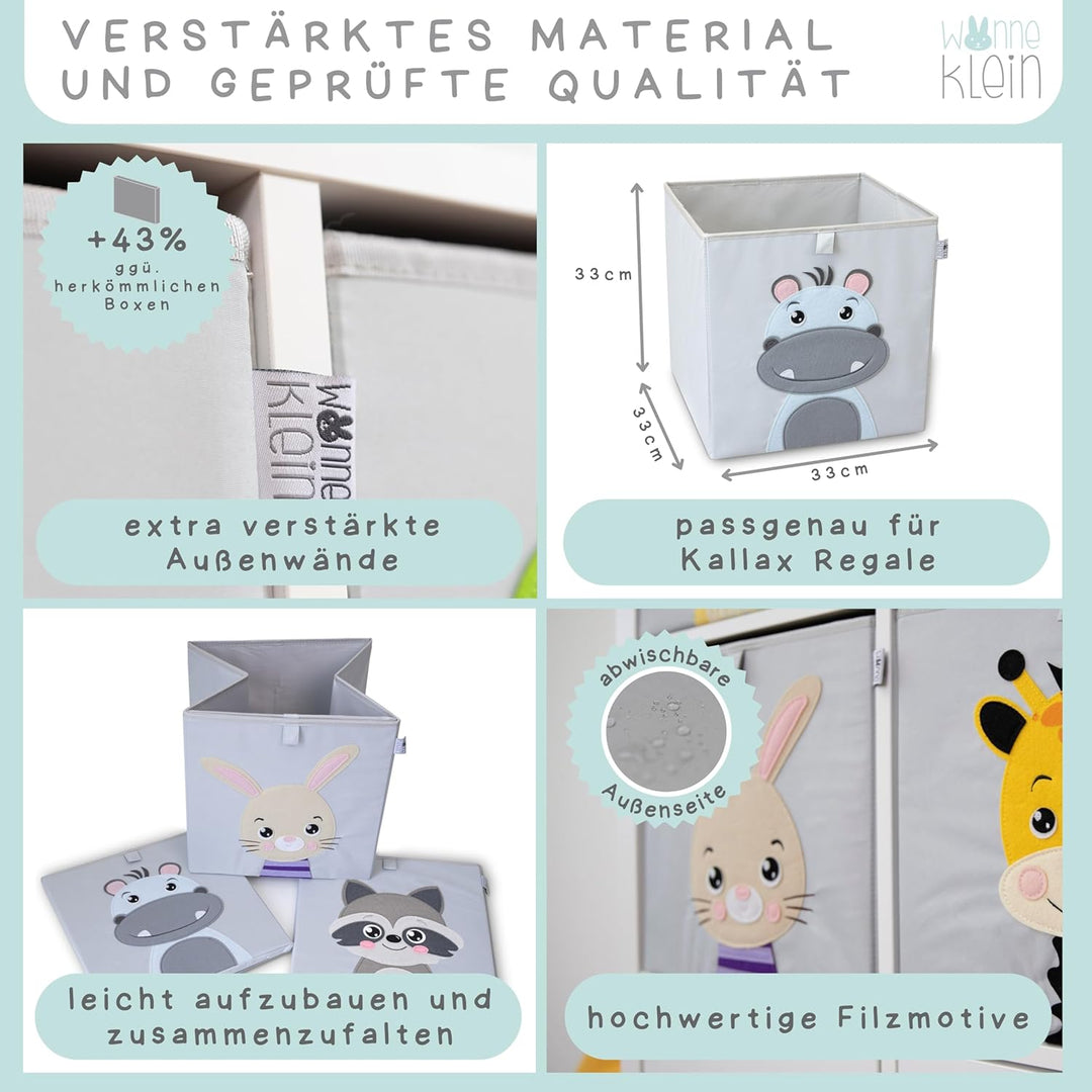 Aufbewahrungsbox Kinder für Kallax Regal I Einsatz Kinderregal I Faltbox 33x33x33 Kinderzimmer I Box