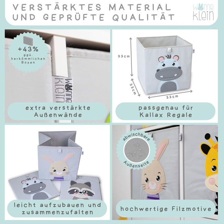 Aufbewahrungsbox Kinder für Kallax Regal I Einsatz Kinderregal I Faltbox 33x33x33 Kinderzimmer I Box