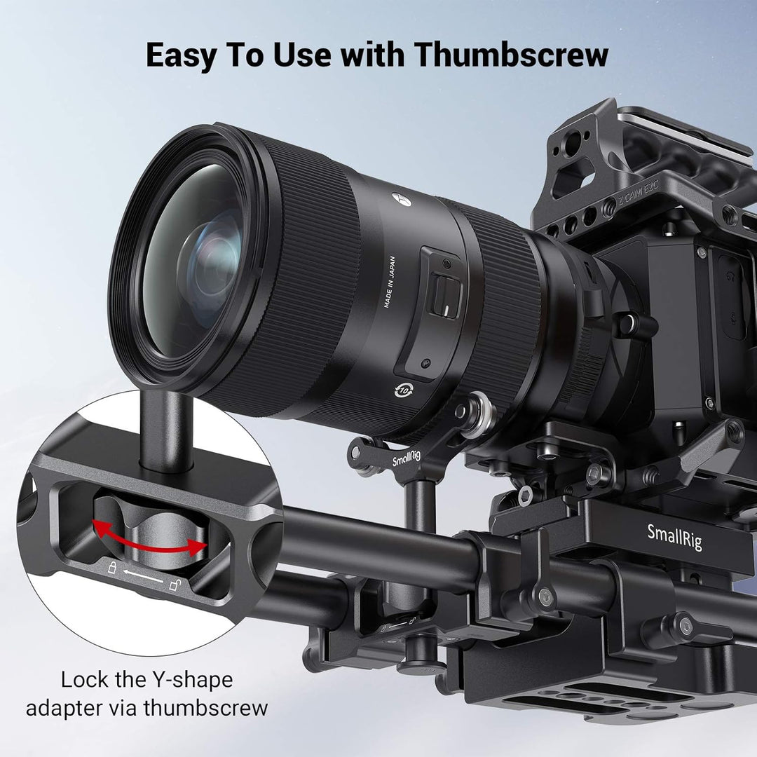 SMALLRIG Linsenunterstützung mit 15mm LWS Stangenklemme, 15mm Lens Support Kompatibel mit einem Durc