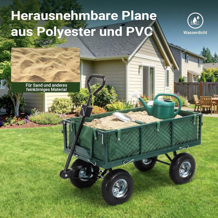 Transportwagen bis 300 kg mit Abnehmbarer Einlegeplane und Ablage