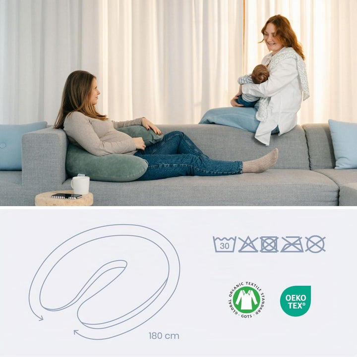 Doomoo Stillkissen Buddy, 180 cm, Bezug aus Bio-Baumwolle, Corduroy Green Grün, Grün