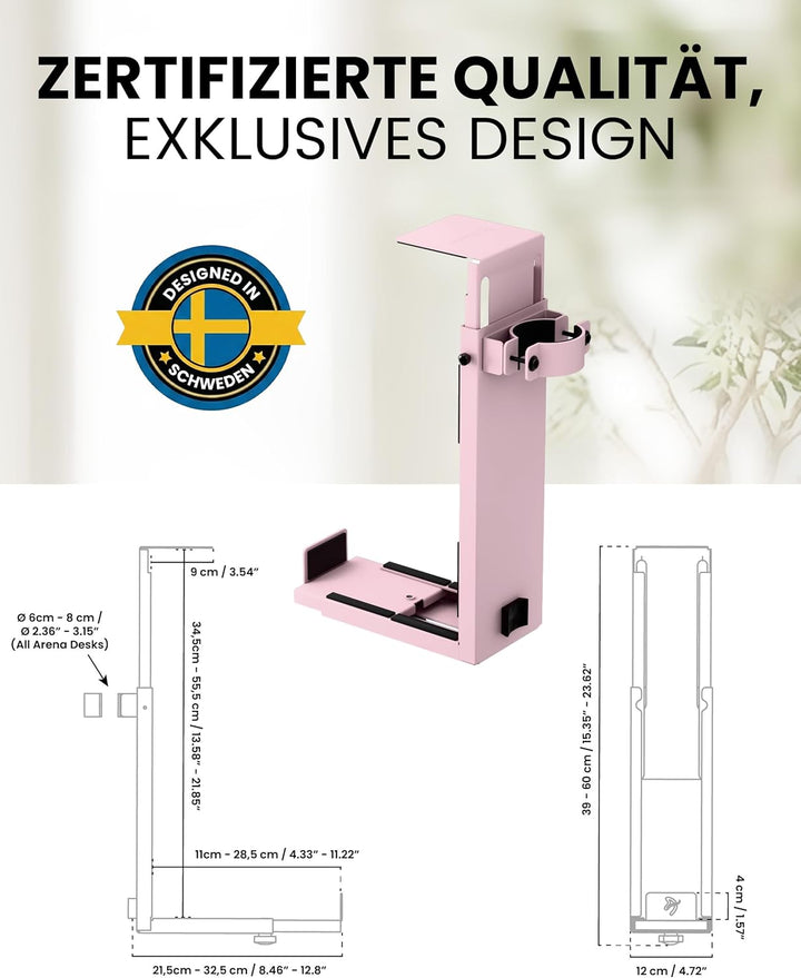 Arozzi Arena PC Mount (Pink) Pink PC Mount, Pink PC Mount