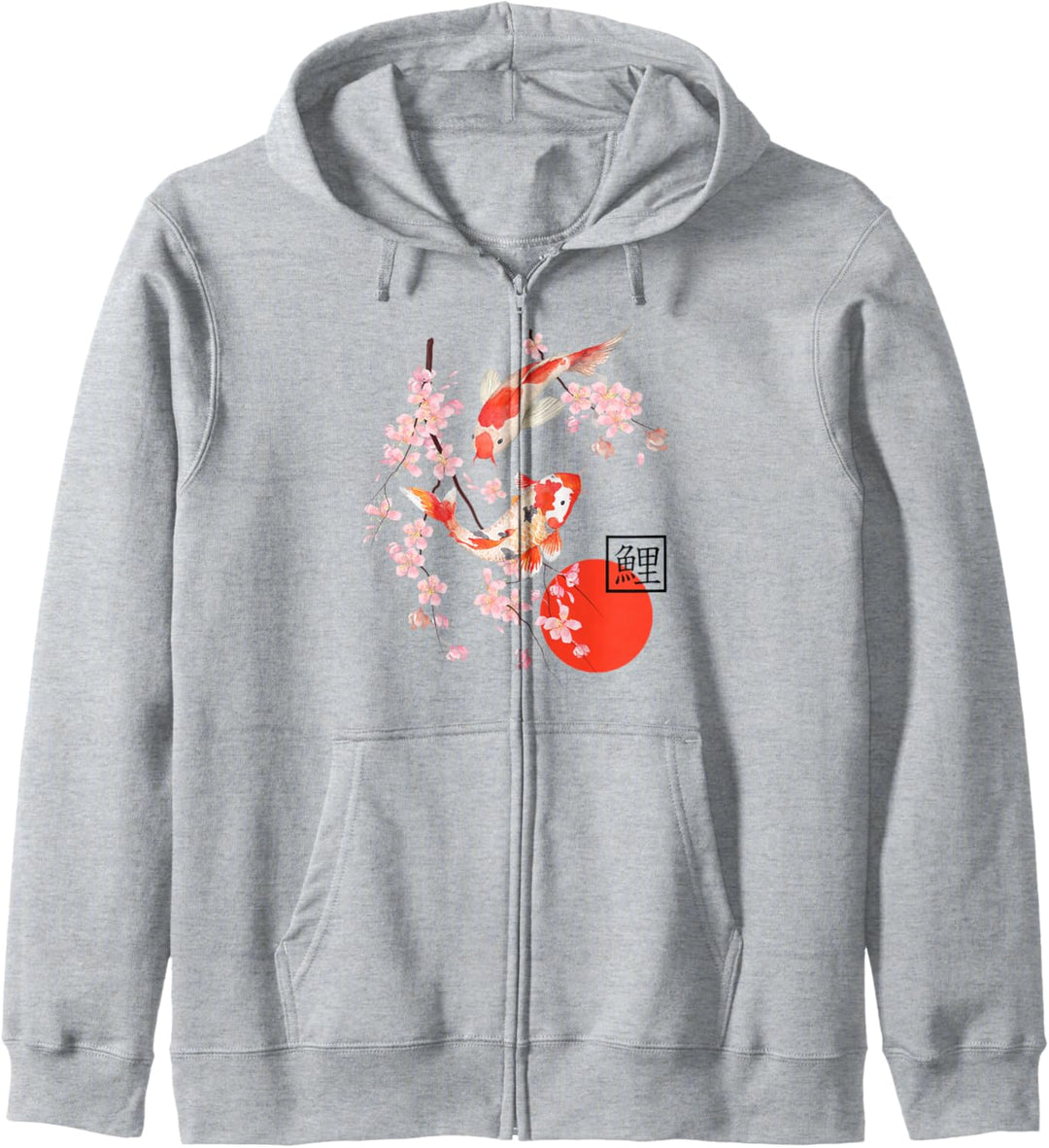 Cherry Blossom Koi Karpfenfisch, japanische Sakura-Grafikkunst Kapuzenjacke