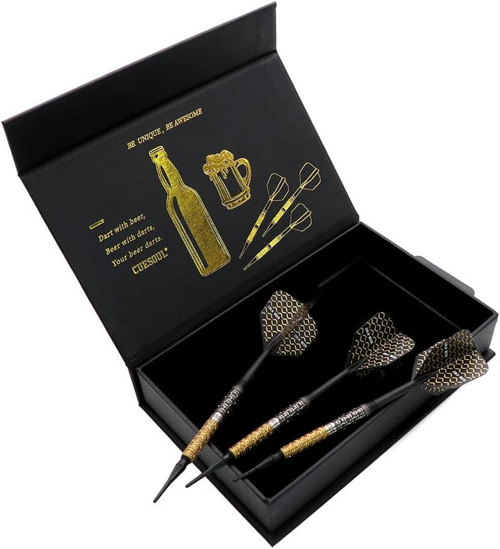 CUESOUL Soft Tip 90% Tungsten Dart Set mit Ölfarbe Finish und ROST Flights 19g cola-bier, 19g cola-b