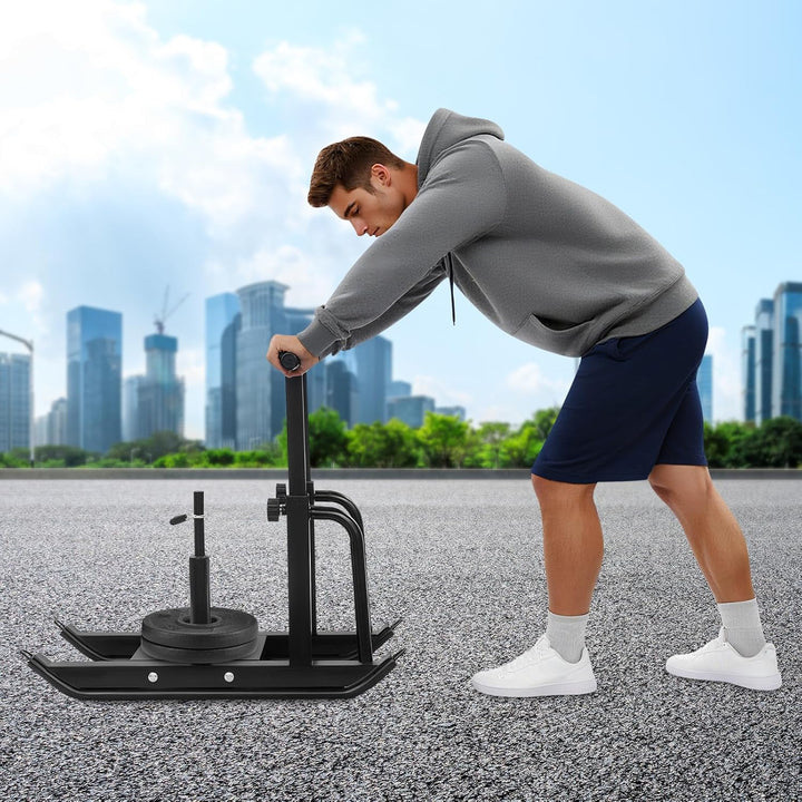 Fitness Schlitten Verstellbar 200kg, Gewichtsschlitten Mit Schultergurt Für Krafttraining, Home Gym